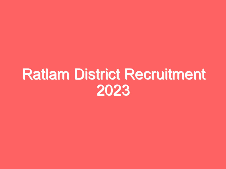 Ratlam District Recruitment 2023